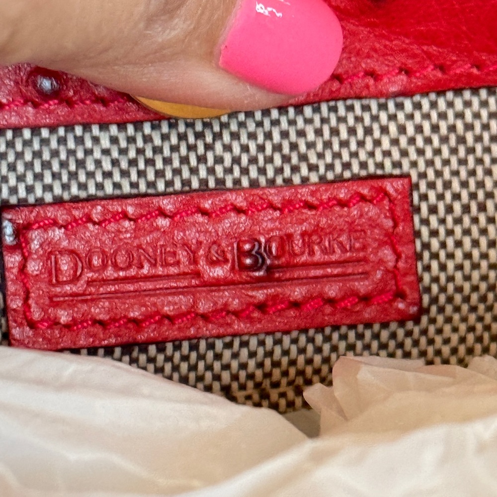 Dooney & Bourke red ostrich bag - Picture 8 of 10